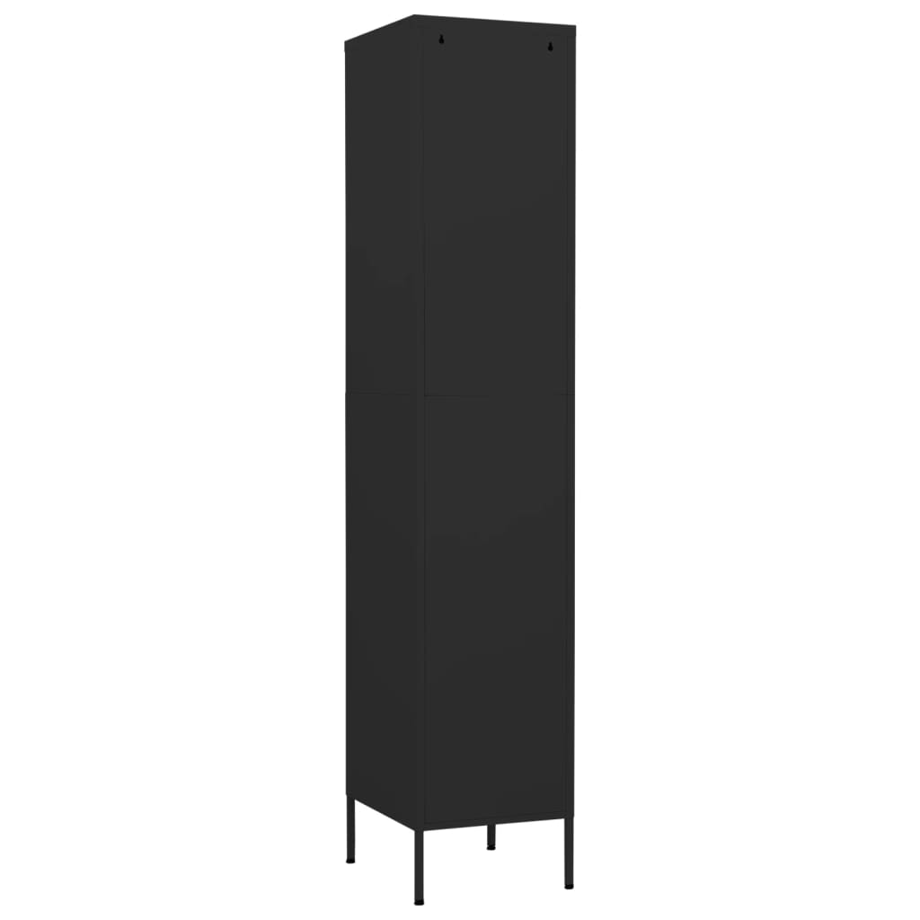 Ģērbtuves Skapis, 35X46X180 Cm, Tērauds, Melns