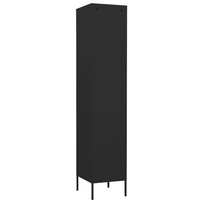 Ģērbtuves Skapis, 35X46X180 Cm, Tērauds, Melns