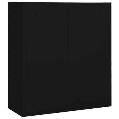 Biroja Skapis, 90X40X102 Cm, Melns, Tērauds