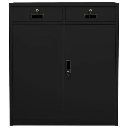 Biroja Skapis, 90X40X102 Cm, Melns, Tērauds