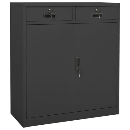 Biroja Skapis, 90X40X102 Cm, Melns, Tērauds