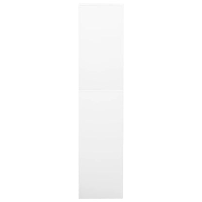 Biroja Skapis, 90X40X180 Cm, Balts, Tērauds, Rūdīts Stikls