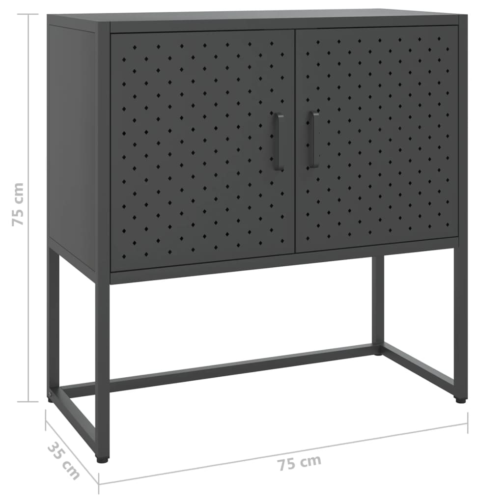 Kumode, Antracītpelēka, 75X35X, Tērauds