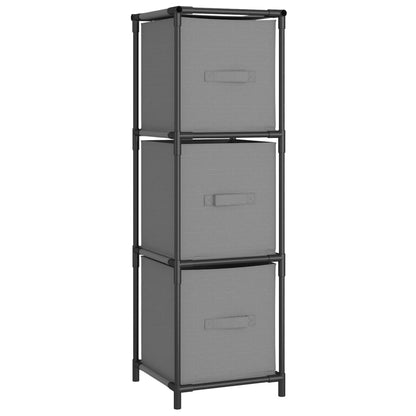 Plaukts Ar 3 Auduma Groziem, Pelēks, 34X34X101 Cm, Tērauds