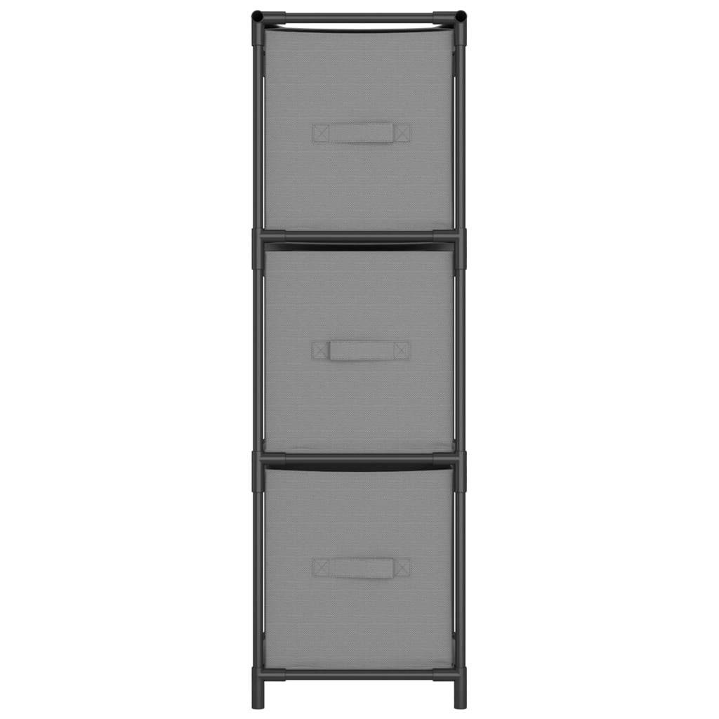Plaukts Ar 3 Auduma Groziem, Pelēks, 34X34X101 Cm, Tērauds