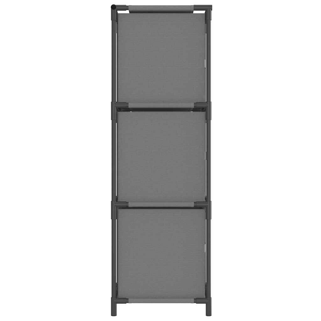 Plaukts Ar 3 Auduma Groziem, Pelēks, 34X34X101 Cm, Tērauds
