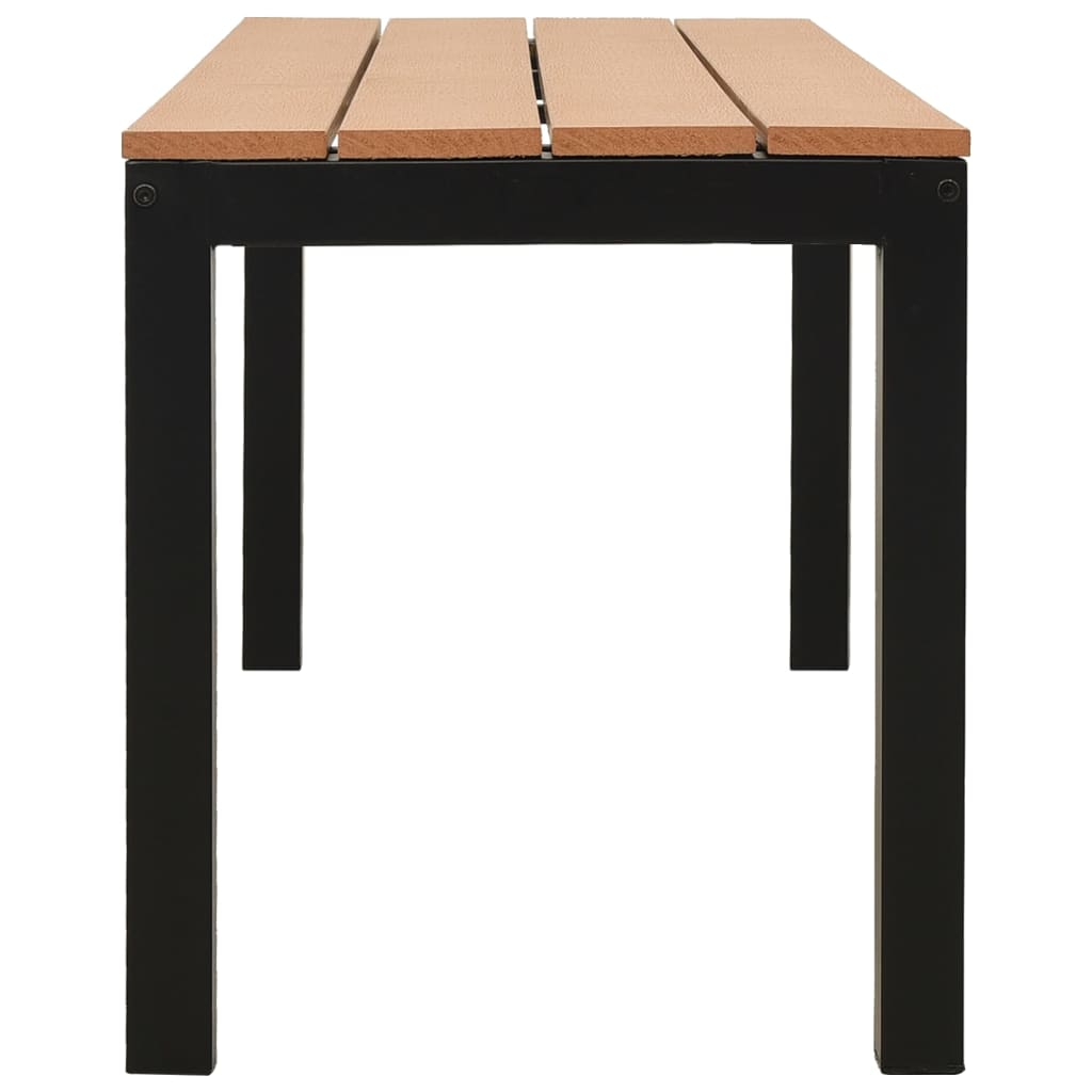 Dārza Sols, 110 Cm, Tērauds Un Wpc, Brūns, Melns