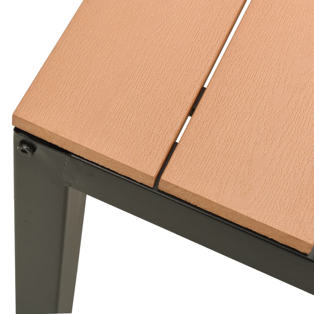 Dārza Sols, 110 Cm, Tērauds Un Wpc, Brūns, Melns
