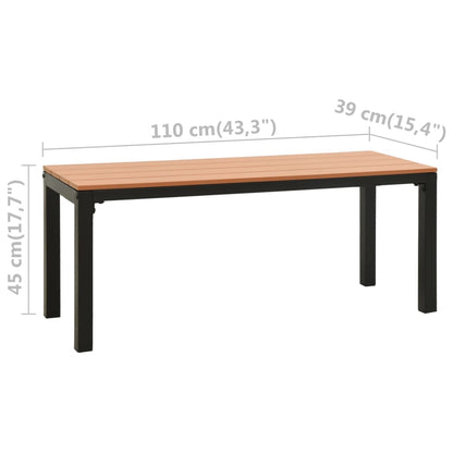 Dārza Sols, 110 Cm, Tērauds Un Wpc, Brūns, Melns