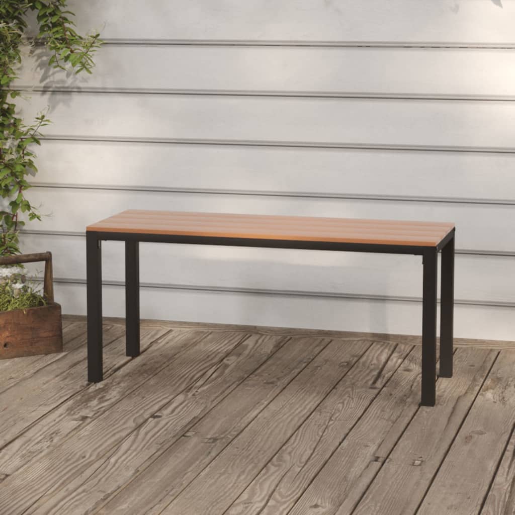 Dārza Sols, 110 Cm, Tērauds Un Wpc, Brūns, Melns