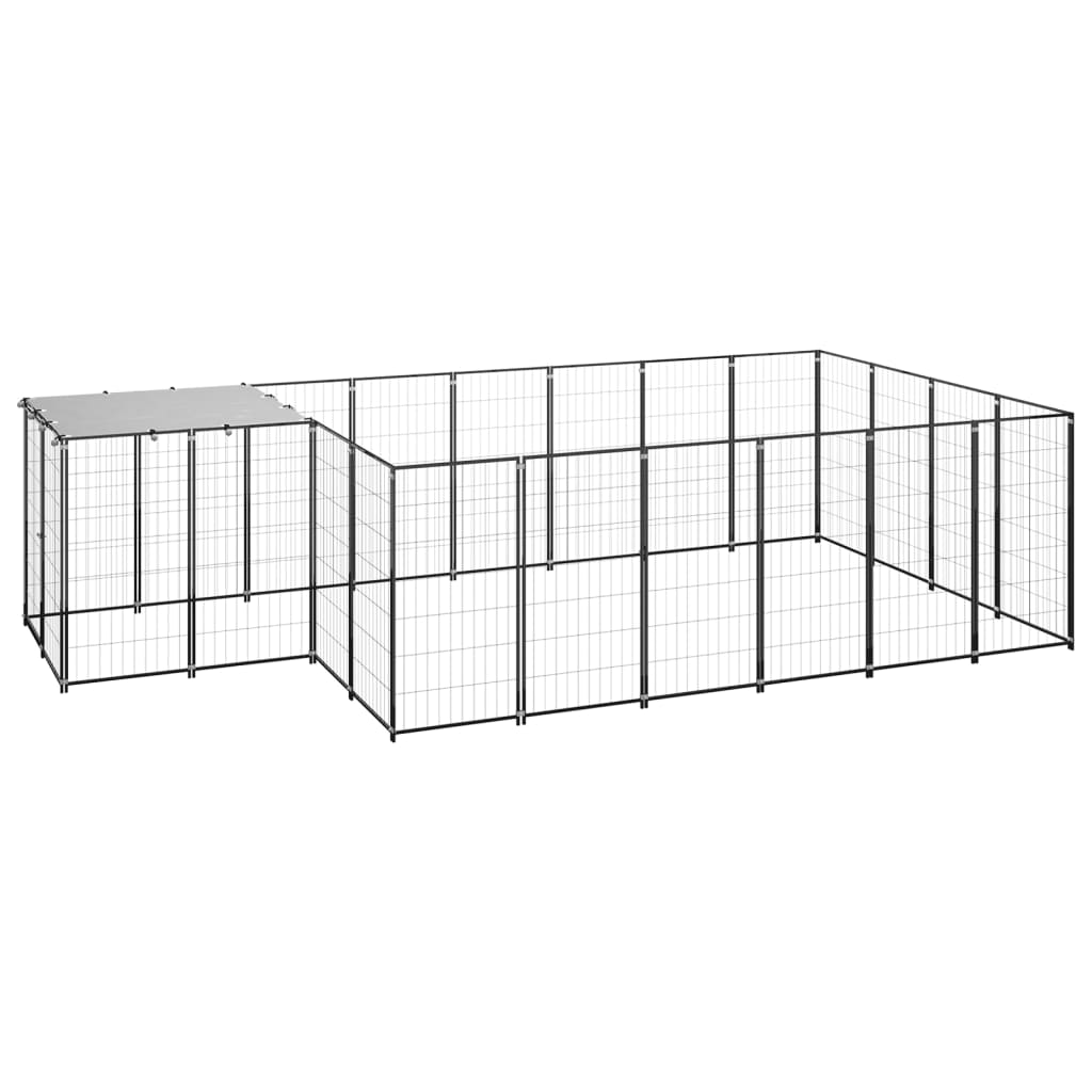 Suņu Voljērs, Melns, 8,47 M², Tērauds