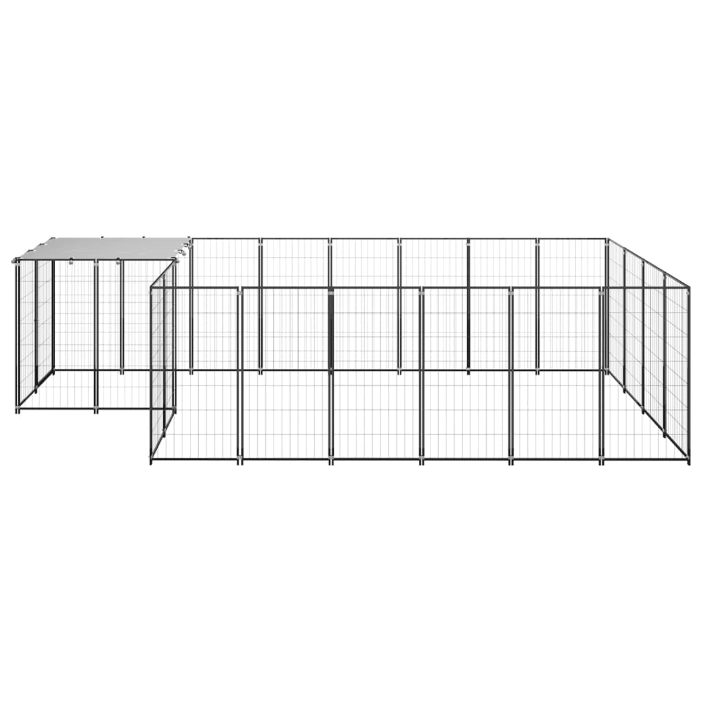 Suņu Voljērs, Melns, 8,47 M², Tērauds