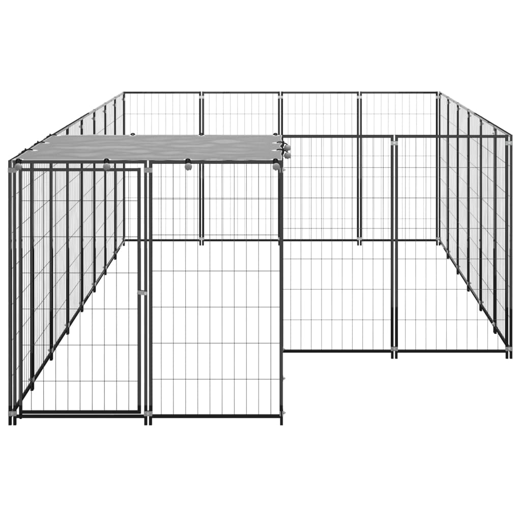 Suņu Voljērs, Melns, 8,47 M², Tērauds