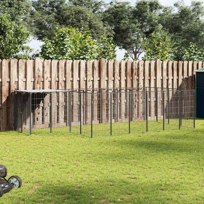 Suņu Voljērs, Melns, 8,47 M², Tērauds