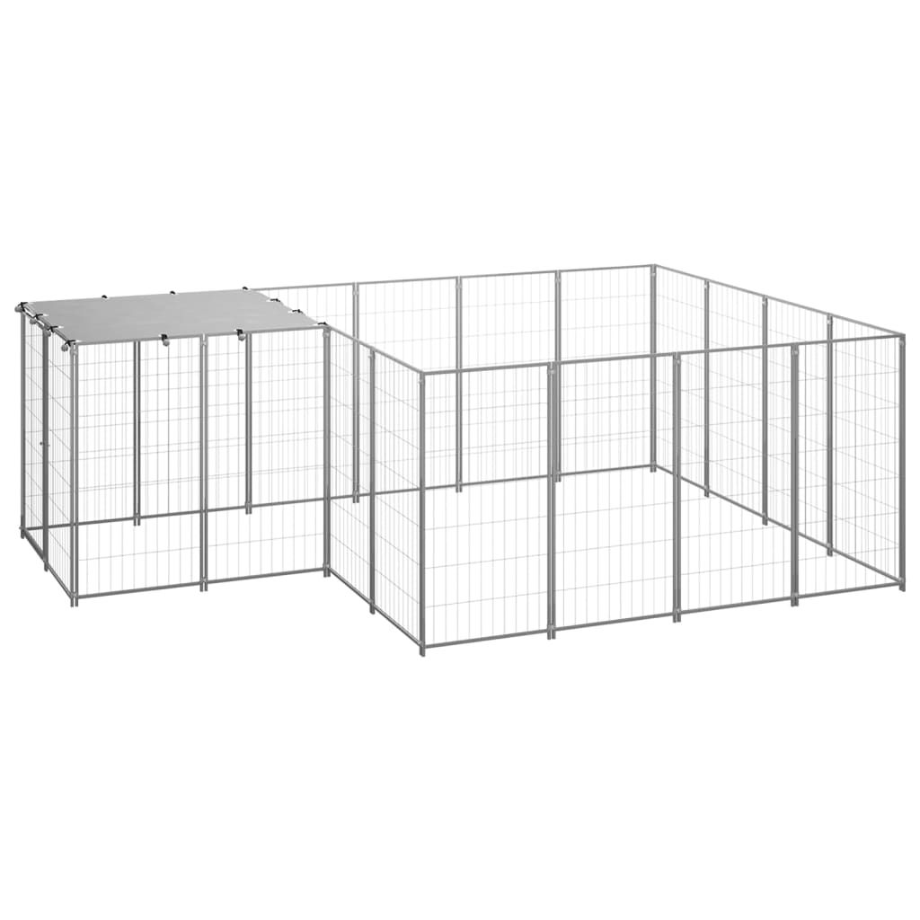 Suņu Voljērs, Melns, 8,47 M², Tērauds