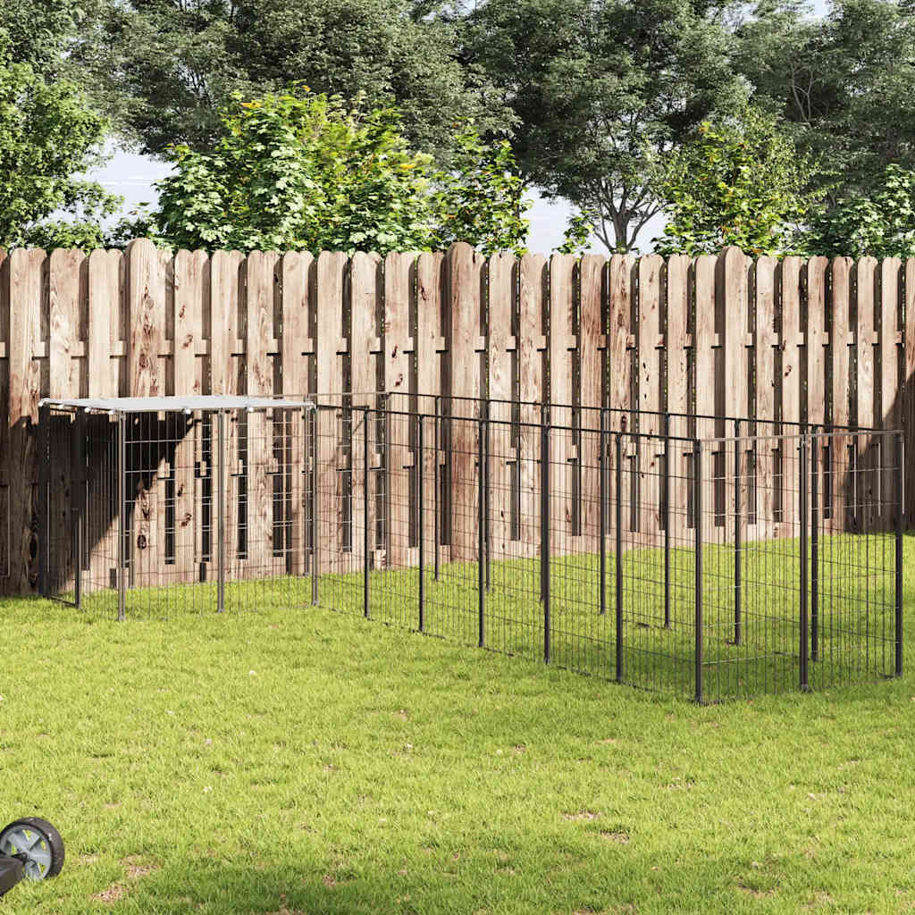 Suņu Voljērs, 15,73 M², Tērauds, Melns
