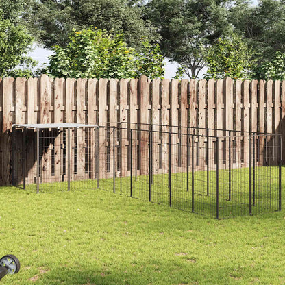 Suņu Voljērs, 15,73 M², Tērauds, Melns