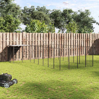 Suņu Voljērs, 15,73 M², Tērauds, Melns