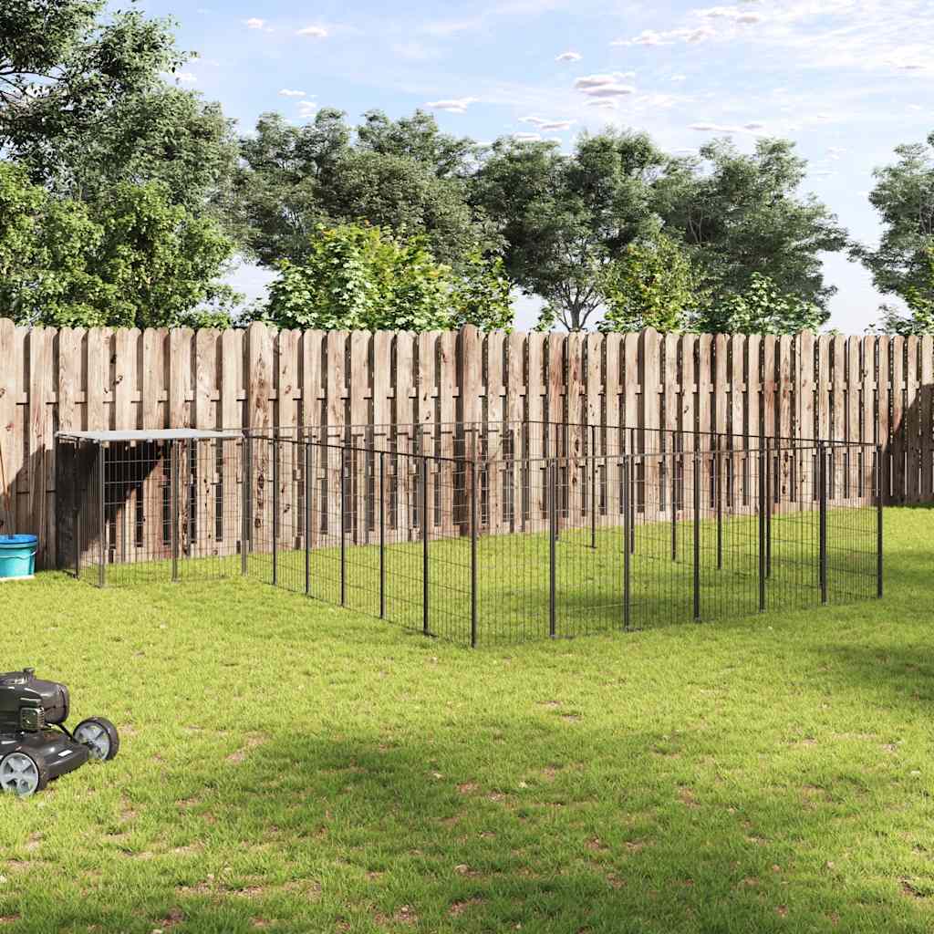 Suņu Voljērs, 15,73 M², Tērauds, Melns