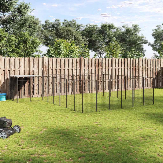 Suņu Voljērs, 15,73 M², Tērauds, Melns