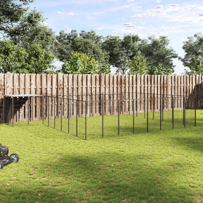 Suņu Voljērs, 15,73 M², Tērauds, Melns