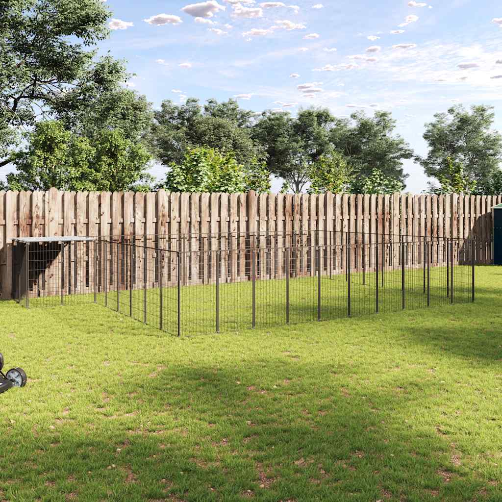 Suņu Voljērs, 15,73 M², Tērauds, Melns