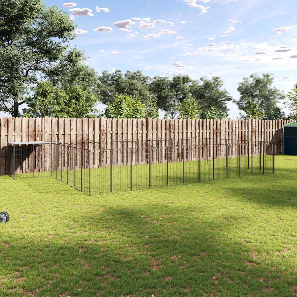 Suņu Voljērs, 15,73 M², Tērauds, Melns
