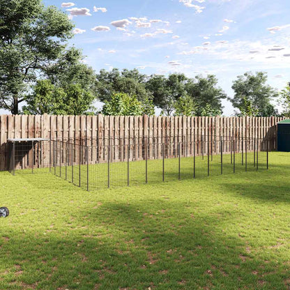 Suņu Voljērs, 15,73 M², Tērauds, Melns