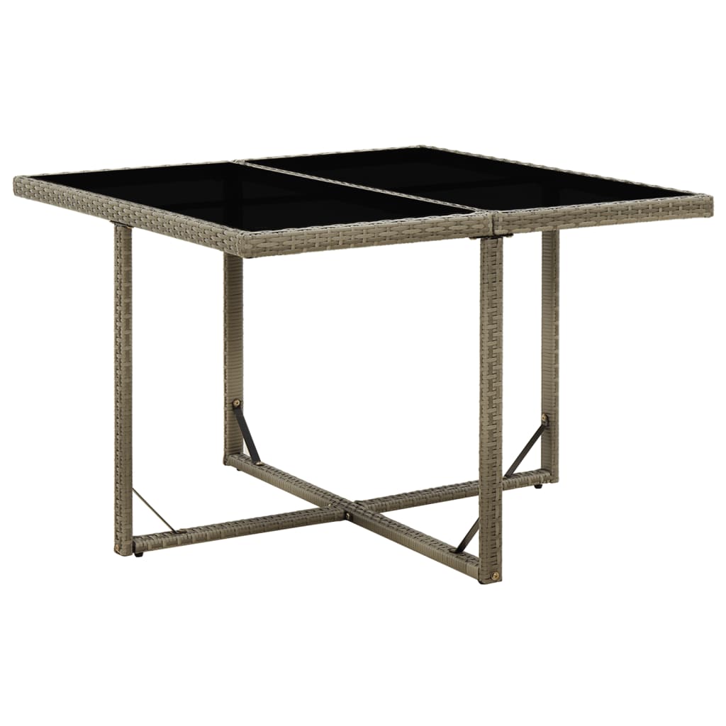 Dārza Galds, Brūns, 109X107X74 Cm, Pe Rotangpalma, Stikls