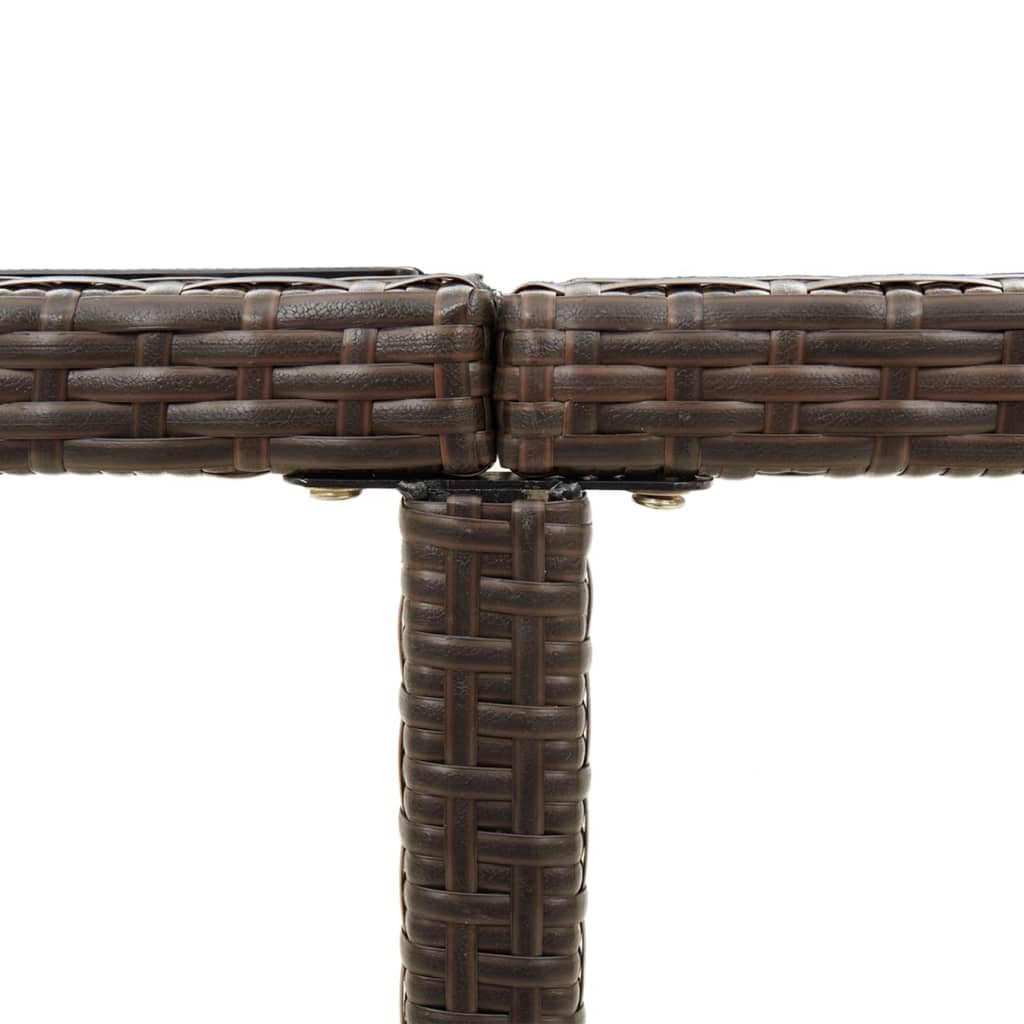 Dārza Galds, Brūns, 109X107X74 Cm, Pe Rotangpalma, Stikls