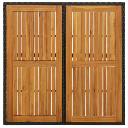 Dārza Galds, Melns, 109X107X74Cm, Pe Rotangpalma, Akācijas Koks