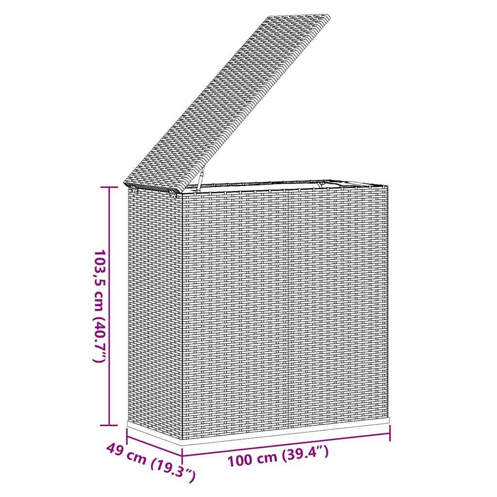 Dārza Spilvenu Kaste, 100X49X103,5 Cm, Pe Rotangpalma