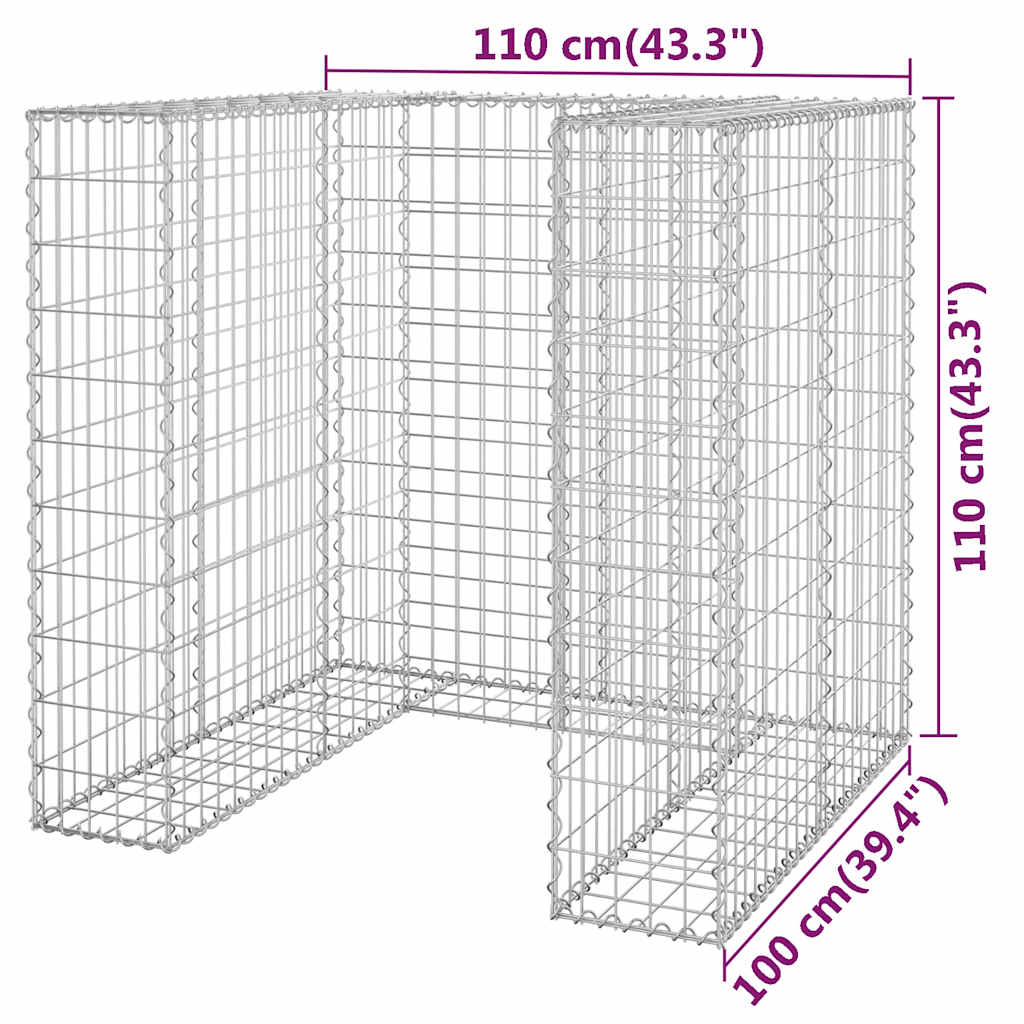 Gabions Atkritumu Tvertnēm, Cinkots Tērauds,