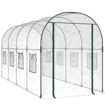 Siltumnīca, Caurspīdīga, 160X400X190 Cm, Pvc, Tērauds