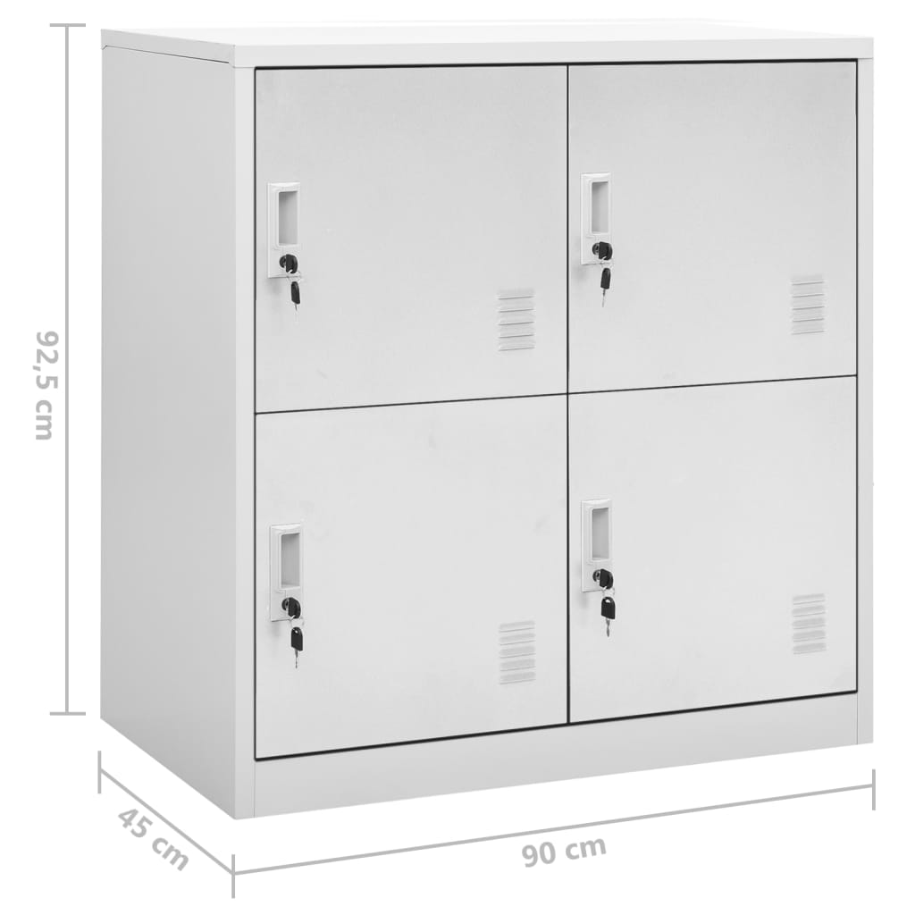 Ģērbtuves Skapji, 5 Gab., 90X45X92,5 Cm, Tērauds, Gaiši Pelēki Gaiši Pelēka