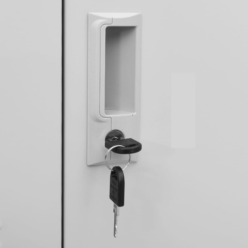Ģērbtuves Skapji, 5 Gab., 90X45X92,5 Cm, Tērauds, Gaiši Pelēki Gaiši Pelēka