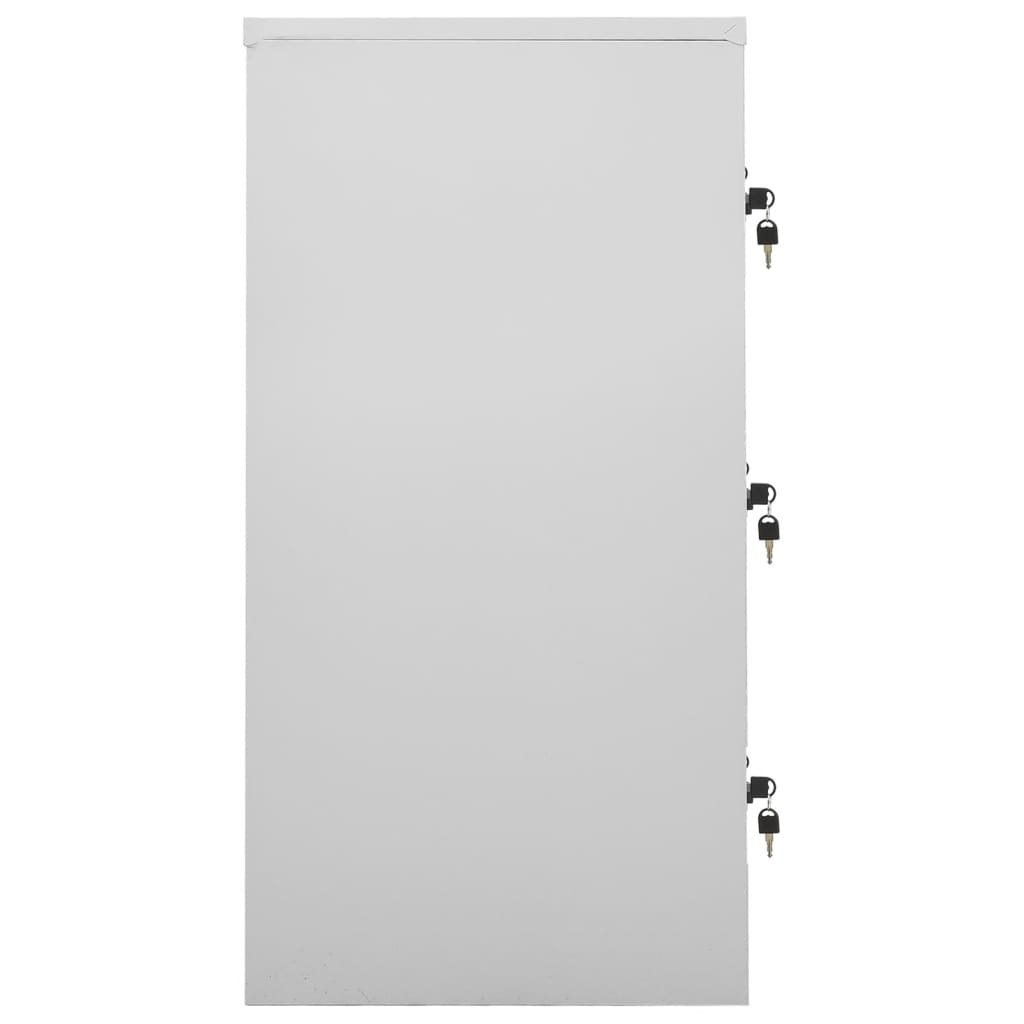 Ģērbtuves Skapji, 2 Gab., 90X45X92,5 Cm, Tērauds, Pelēksarkani Gaiši Pelēka Un Sarkana
