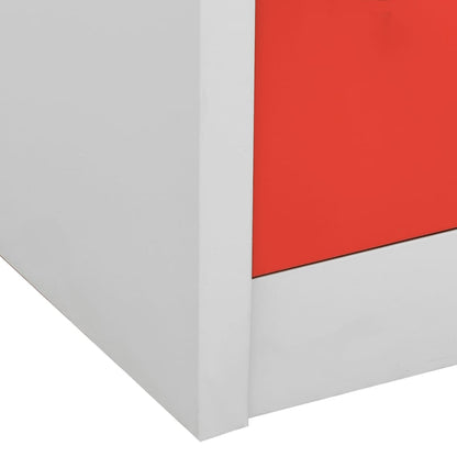 Ģērbtuves Skapji, 2 Gab., 90X45X92,5 Cm, Tērauds, Pelēksarkani Gaiši Pelēka Un Sarkana
