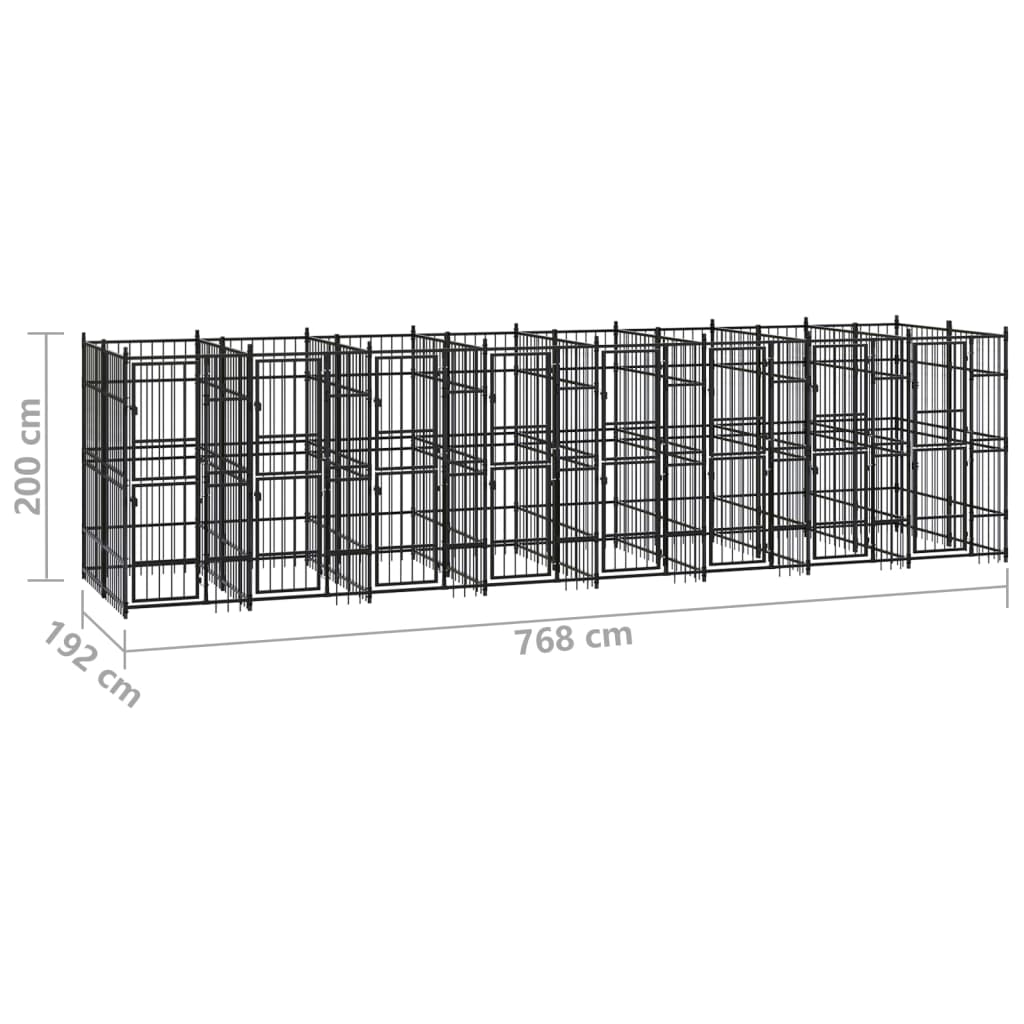 Suņu Voljērs, 14,75 M², Tērauds