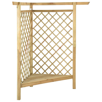 Stūra Pergola Ar Soliņu, 166X81X174 Cm, Impregnēts Priedes Koks
