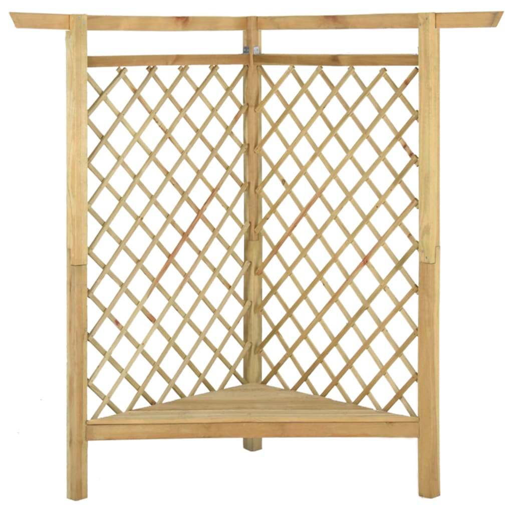 Stūra Pergola Ar Soliņu, 166X81X174 Cm, Impregnēts Priedes Koks