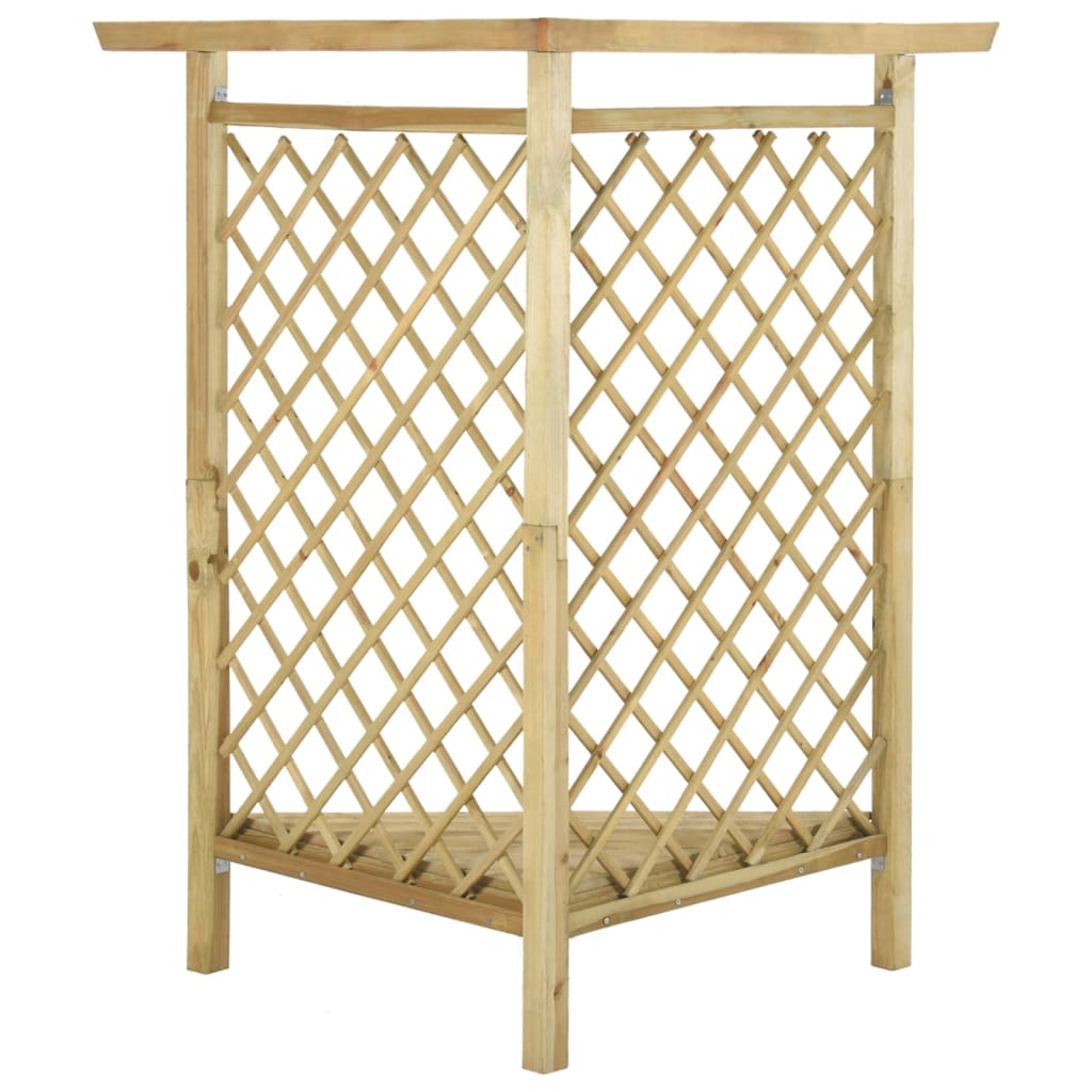Stūra Pergola Ar Soliņu, 166X81X174 Cm, Impregnēts Priedes Koks