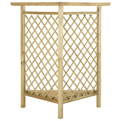 Stūra Pergola Ar Soliņu, 166X81X174 Cm, Impregnēts Priedes Koks