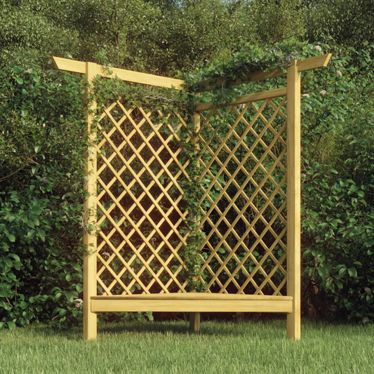 Stūra Pergola Ar Soliņu, 166X81X174 Cm, Impregnēts Priedes Koks