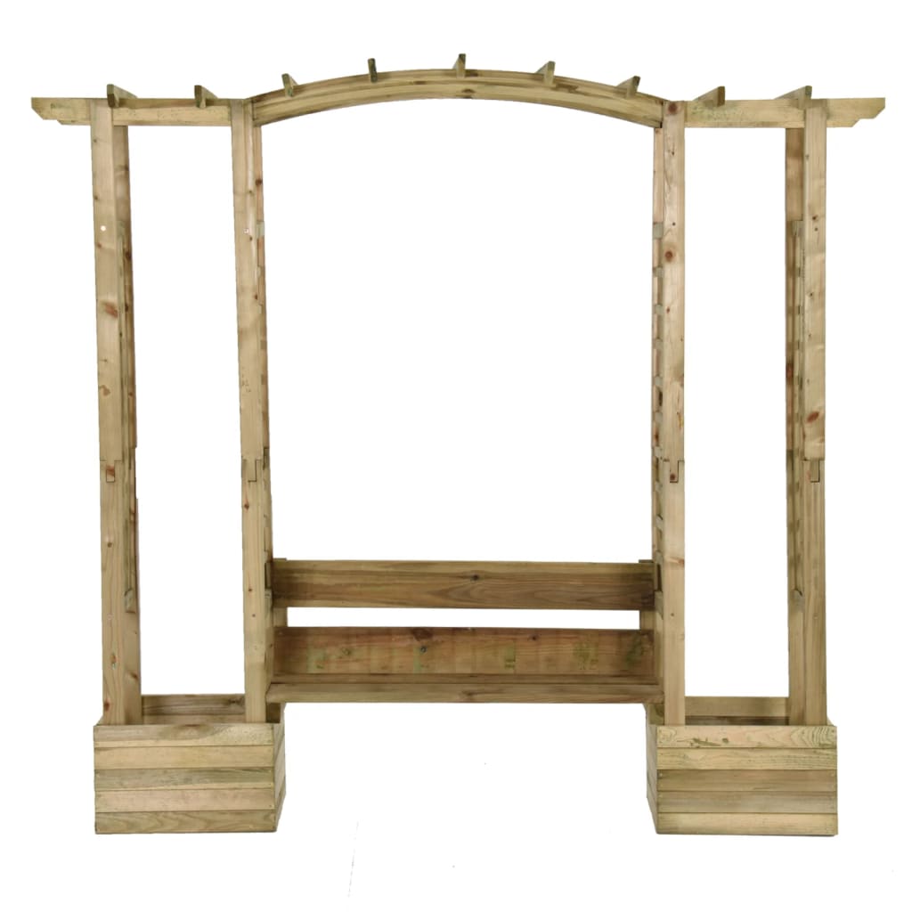 Dārza Pergola Ar Solu Un Puķu Kastēm, Impregnēts Priedes Koks