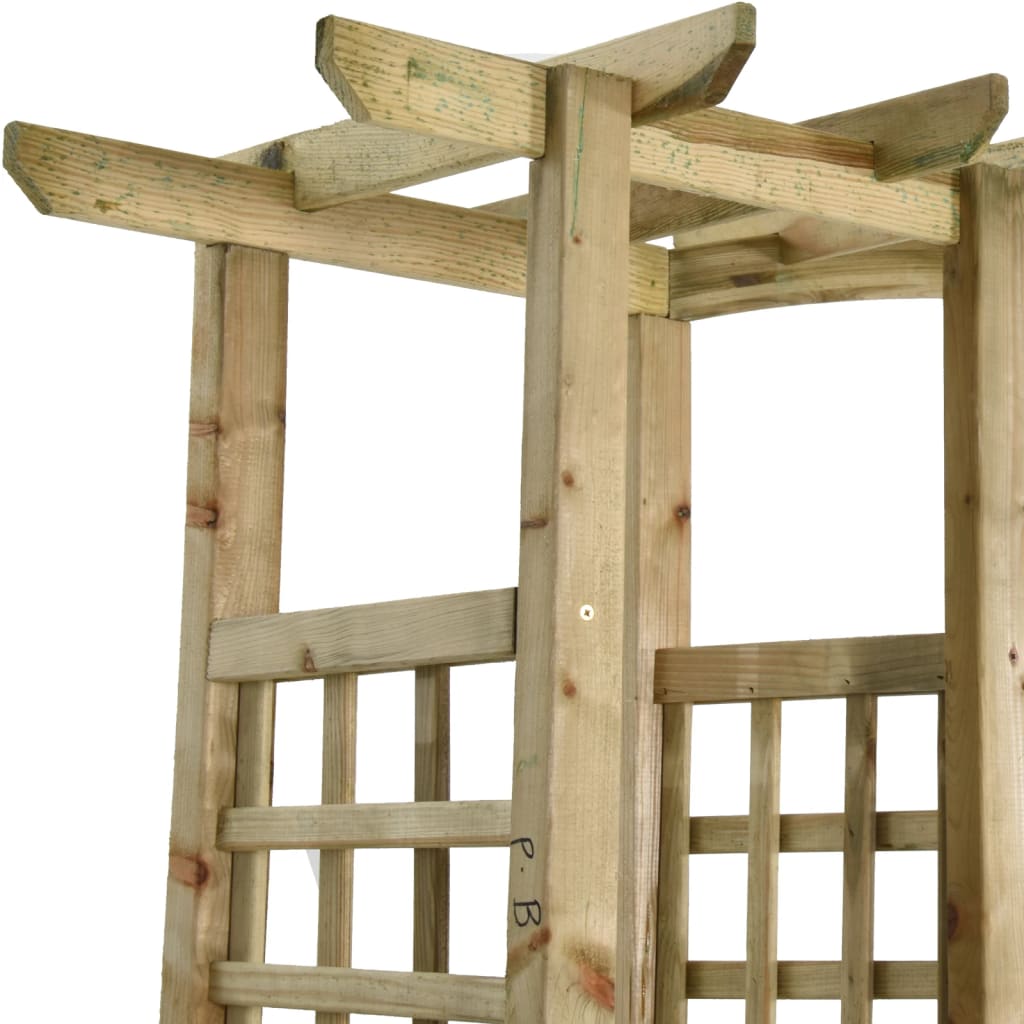 Dārza Pergola Ar Solu Un Puķu Kastēm, Impregnēts Priedes Koks