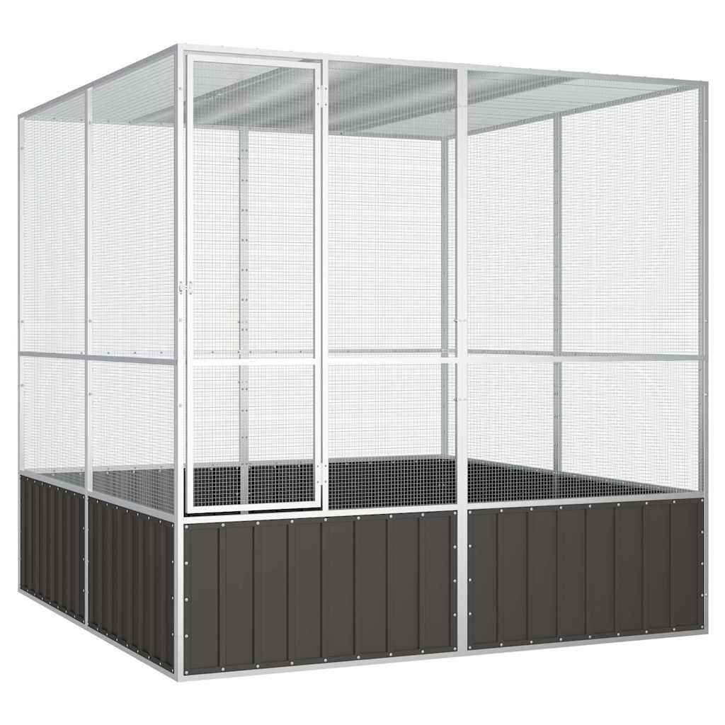 Putnu Būris, Antracītpelēks, 111X107X211,5 Cm, Cinkots Tērauds