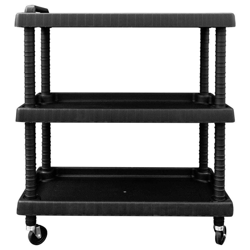 3 Līmeņu Darbnīcas Instrumentu Ratiņi, Melni, 75X37,5X92 Cm, Pp