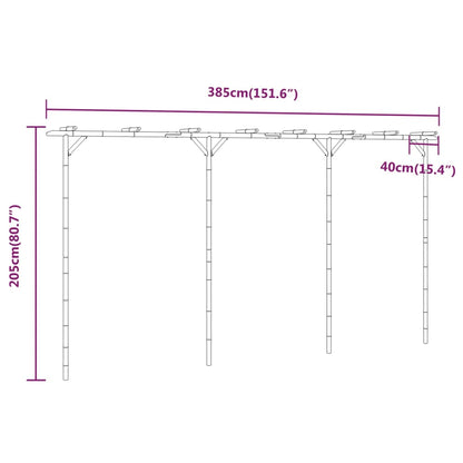 Pergola, 385X40X205 Cm, Bambuss