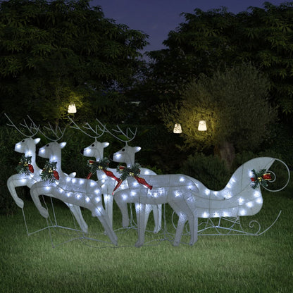 Ziemassvētku Dekorācija, Ziemeļbrieži Un Kamanas, 100 Led